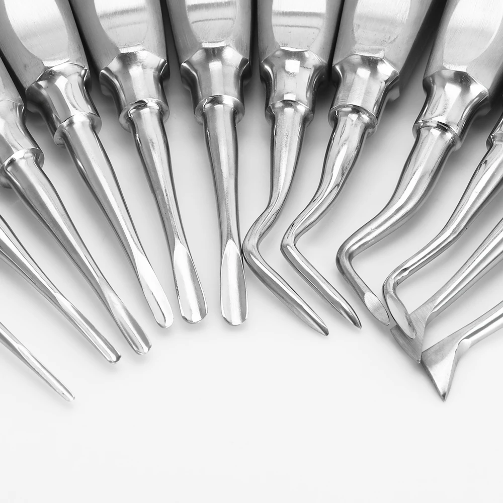 AZDENT12pcs/Pack Dental Stainless Elevator Minimally Invasive Dental Tools Dentist Surgical Screwdriver