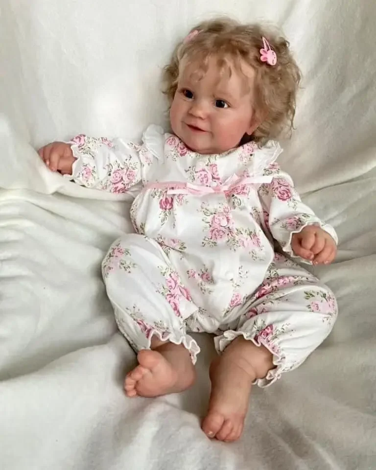 60CM Maddie Reborn Toddler Doll Blonde Hair Popular Cute Girl Doll with Rooted Soft Cuddle Body High Quality Doll