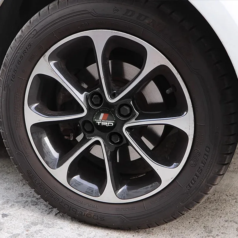 4Pcs 56mm 60mm Car Wheel Center Covers Tire Hub Caps Emblem Stickers For Toyota TRD GR SPORT Avensis Prius Rav4 Auris Yaris Aygo view 4