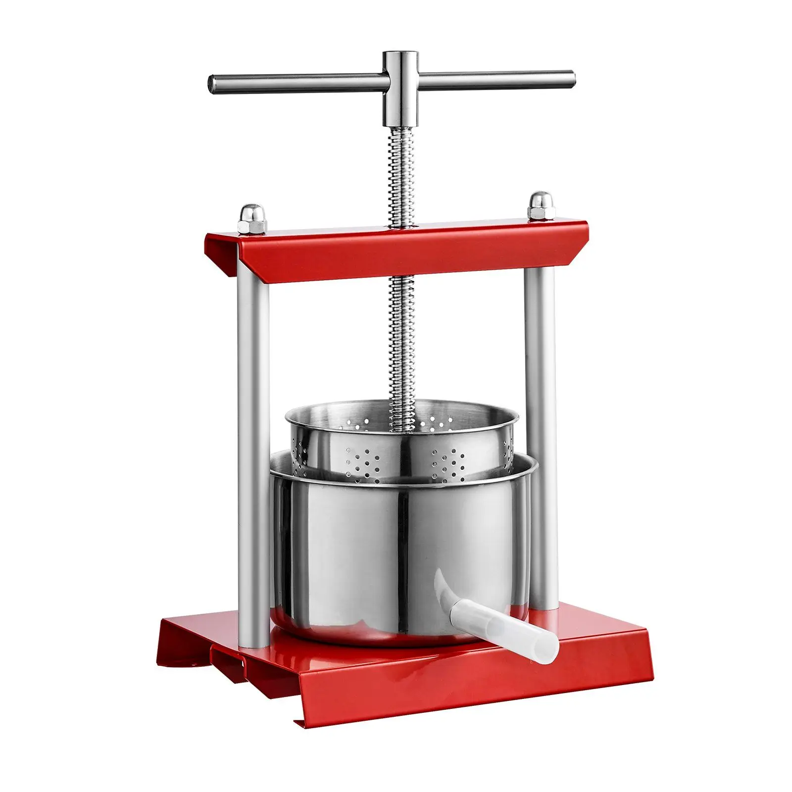 NEW Fruit Wine Press 0.8 Gallon/3L 2 Stainless Steel Barrels Manual Juice Maker Cider Apple Grape Tincture Vegetables Hone