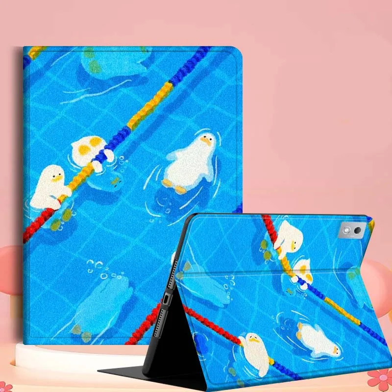 

Duck Playing In Water Pattern For Lenovo Tab Xiaoxin Pad 700 Y900 Gen4 K10 P11 GT K11 3rd P11 P12 Plus Pro Gen Tablet Case