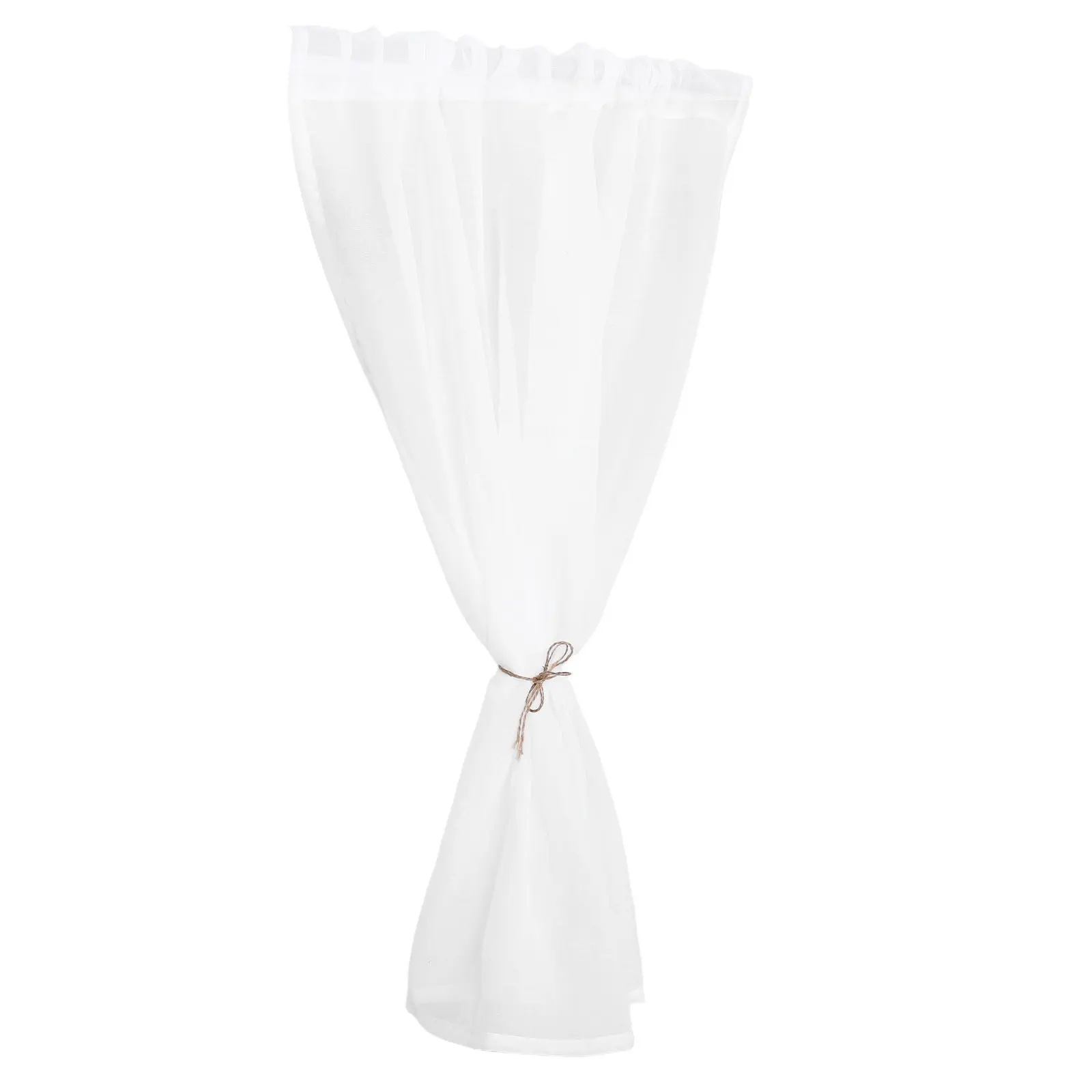 Short White Sheer Curtains Light Filtering Privacy Curtains for Window Kitchen Living Room Bedroom Bathroom White Sheer Curtain
