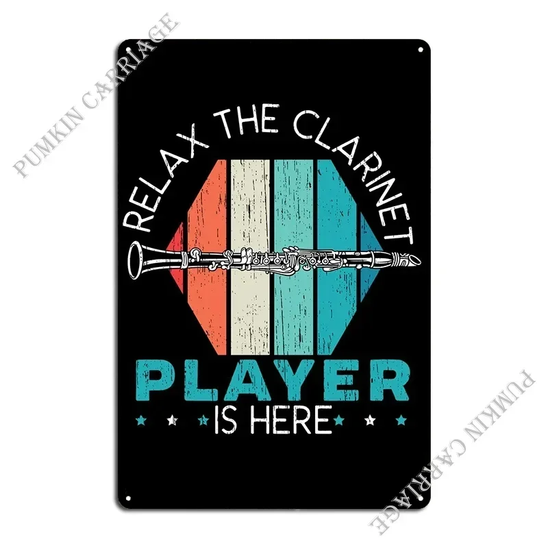 Clarinet Player Metal Plaque Poster Rusty Kitchen Personalized Plaques Tin Sign Poster