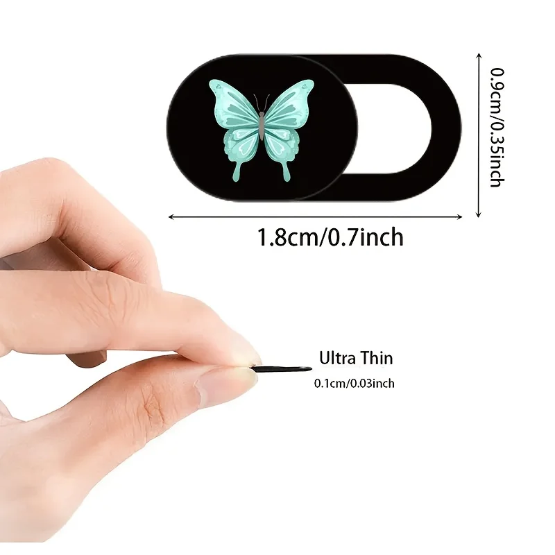 Butterfly camera protection cover slider - adhesive privacy mask with cute butterfly pattern, suitable for laptops