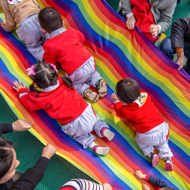 Kindergarten Outdoor Game Rainbow Slide Cloth Sensory Training Play Toddler Parent Child Interaction Fun Sports outdoor toys