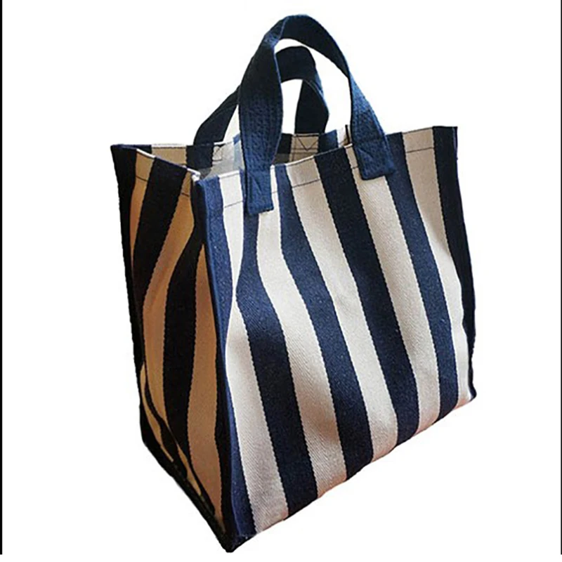 

Large Capacity Oxford Cloth Women's Bags Fashion Female Portable Tote Striped Shopping Shopper Shoulder Bags Ladies Handbags