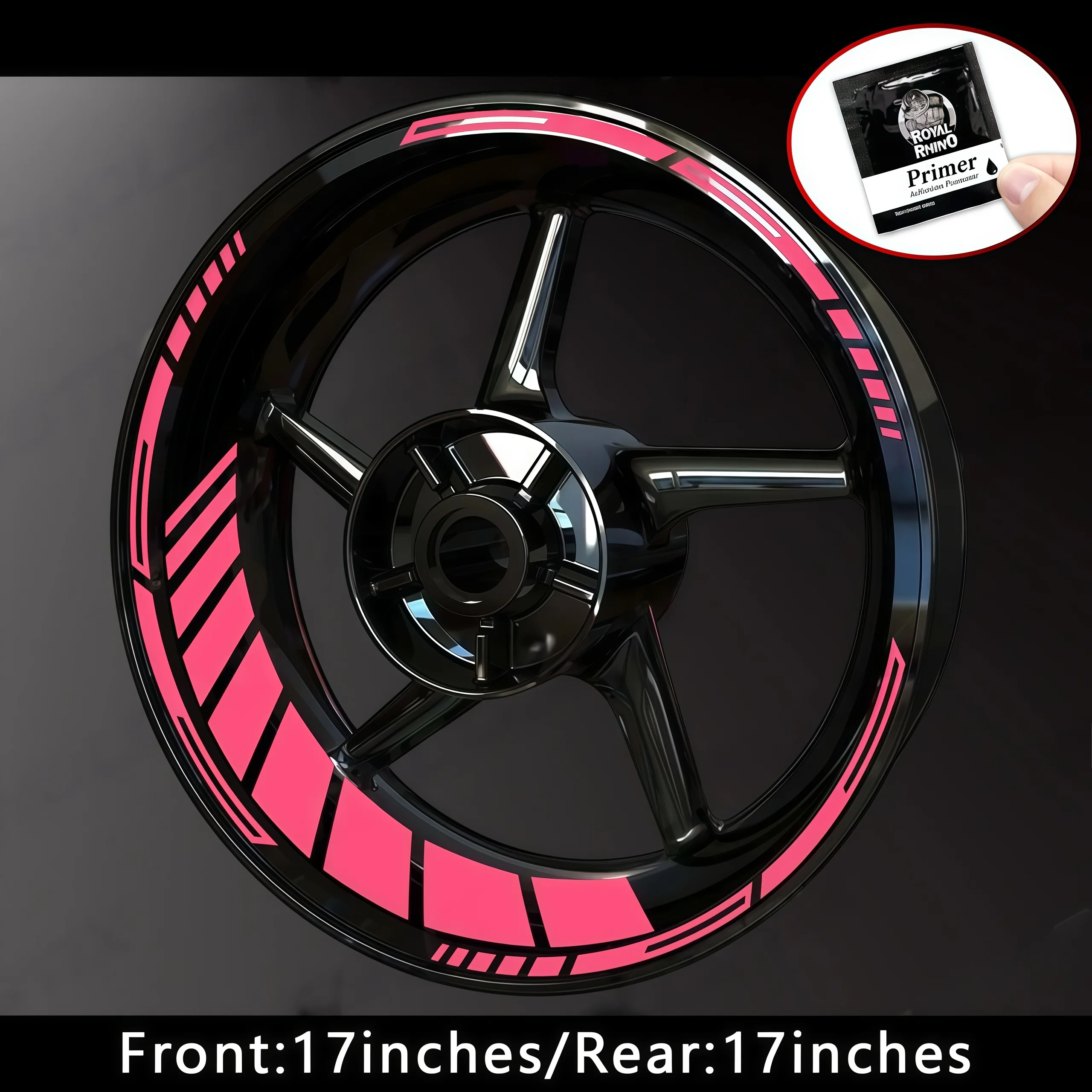 16 stks/vel voor 17in Motorfiets Hub Stickers Streep Waterdichte Vinyl Decals voor YAMAHA Honda Kawasaki Suzuki BMW KTM Triumph