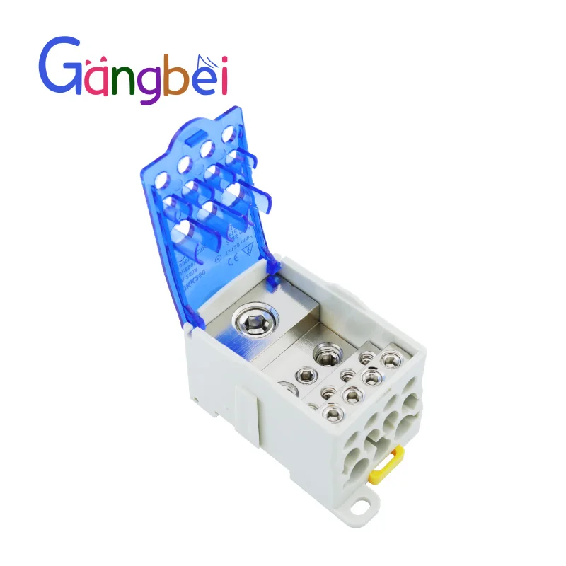 UKK400A Din Rail 1 in N Out Terminal Block Distribution Box Universal Power Junction Box Electric Wire Connector gangbei