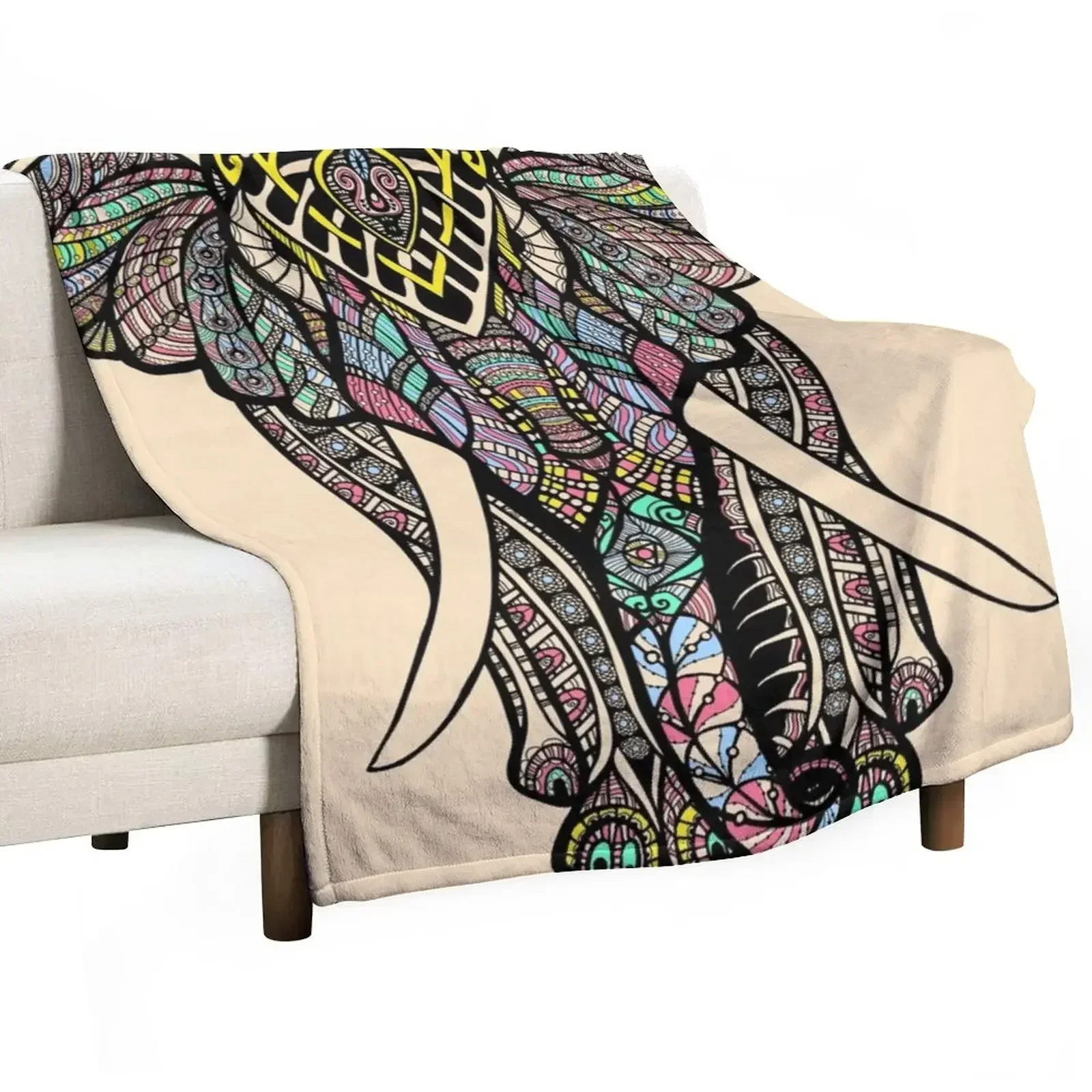 

Mandala Elephant Throw Blanket blankets and throws Travel Kid'S Blankets