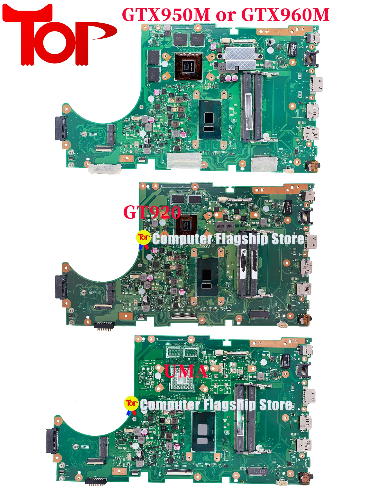 X756UX Laptop Motherboard For ASUS X756UXM X756UJ X756UV X756UXK X756UW X756UA X756UAK X756UAM K756U X756UB I3 I5 I7  Mainboard