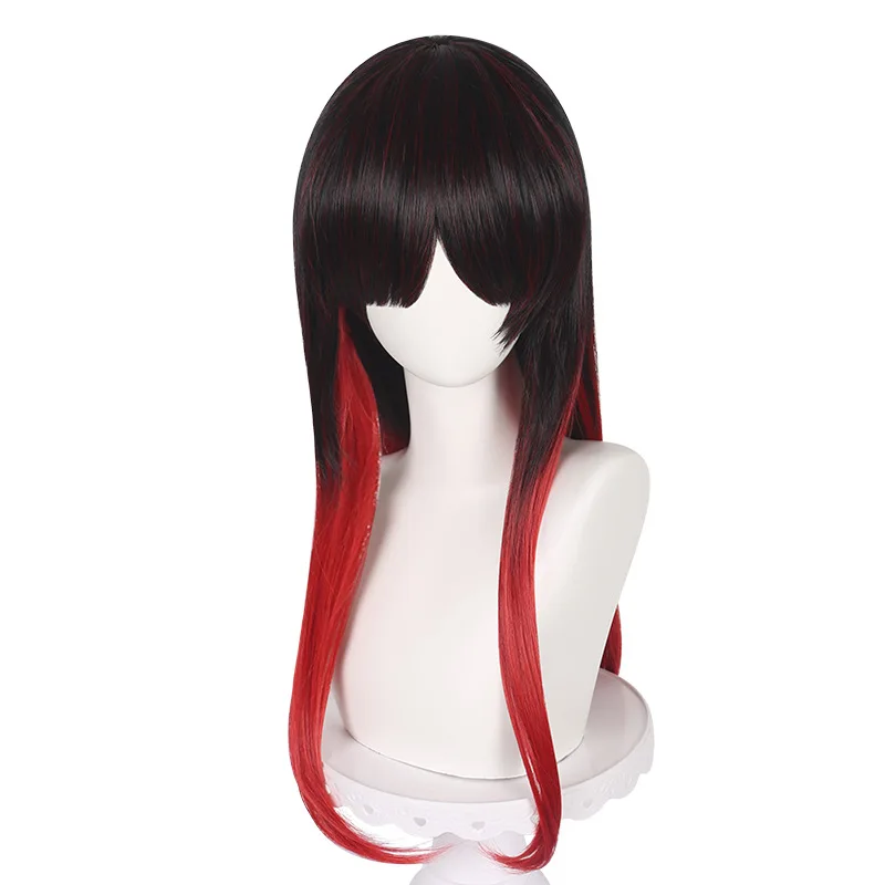 

Wind Bell Wendeblick Black And Red Long Straight COS Wig