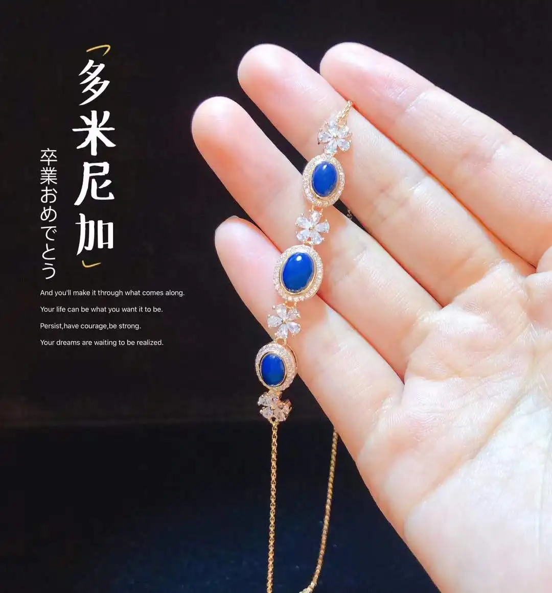 

Natural Dominican Blue Amber Necklace 13mm Oval Pure Silver Vintage Jewelry with Diamond Flowers Elegant Gift for Women