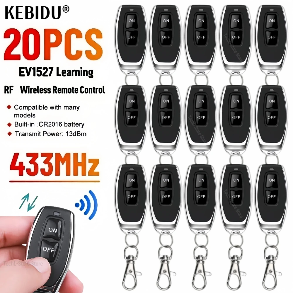 20PCS 433mhz Drahtlose Fernbedienung Schalter 2 Kanal Wasserdichte Fernbedienung Schalter 433Mhz Sender Verwendung für Elektrische Türen lichter