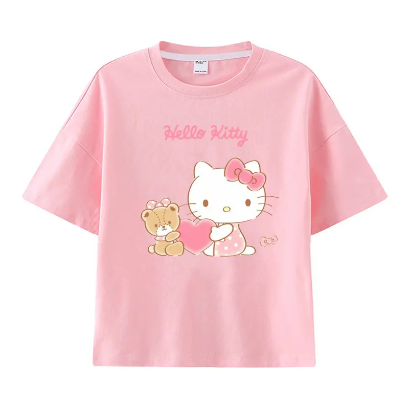 2026 Children's T-shirt Soft Cute Hello Kitty Printed Parent