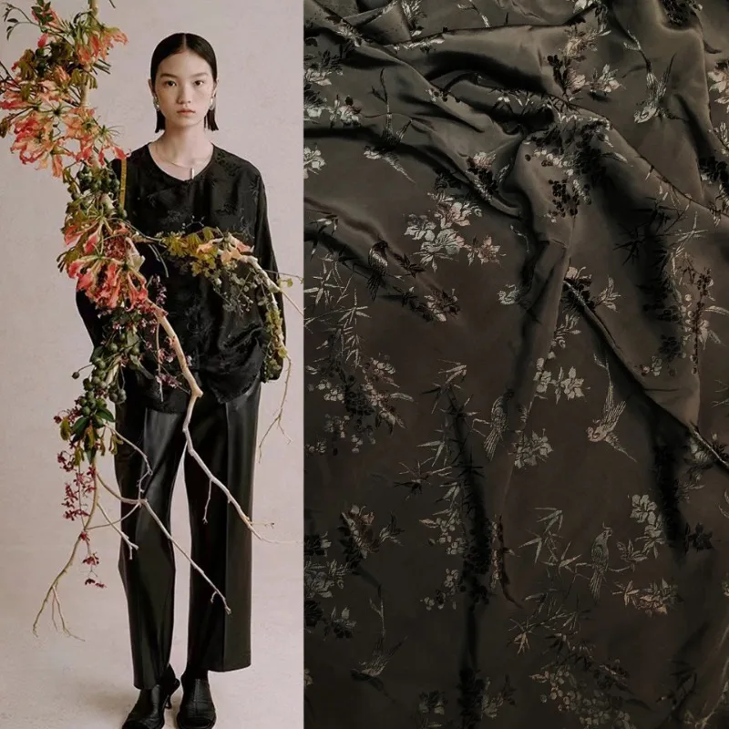 

Сливовая сорока, вискоза, хлопок, жаккардовая ткань, новый костюм в китайском стиле, платье, блузка, материал, экологически чистый осенний текстиль