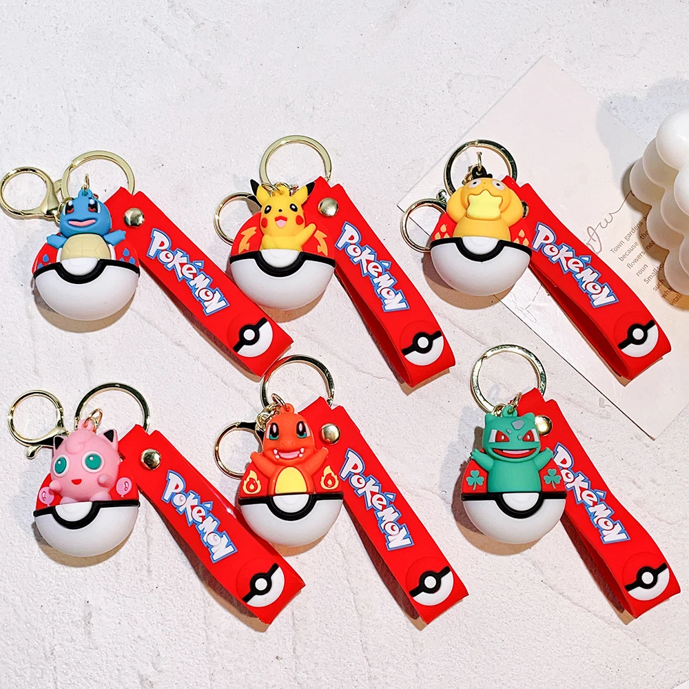 Pokémon Poké Ball Pikachu Schlüsselanhänger, Niedlicher Cartoon-Schlüsselanhänger für Männer & Frauen, Greifautomaten-Preis, Geschenk & Großhandel