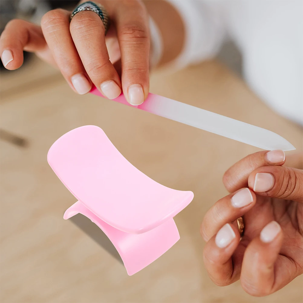 

U Shaped Nail Pillow Hand Rest Adjustable Manicure Cushion Pink Plastic Portable Wrist Support Mini Detachable Design Nail