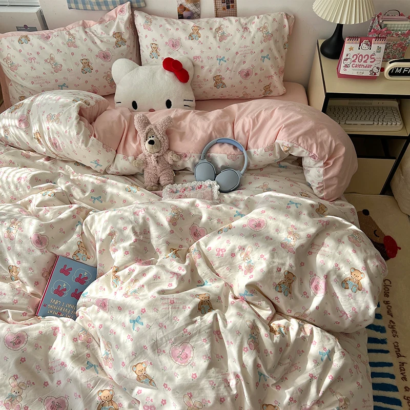 

Новый хлопковый пододеяльник 2026 года, пододеяльник с гипоаллергенной печатью, комплект постельного белья с хорошей воздухопроницаемостью