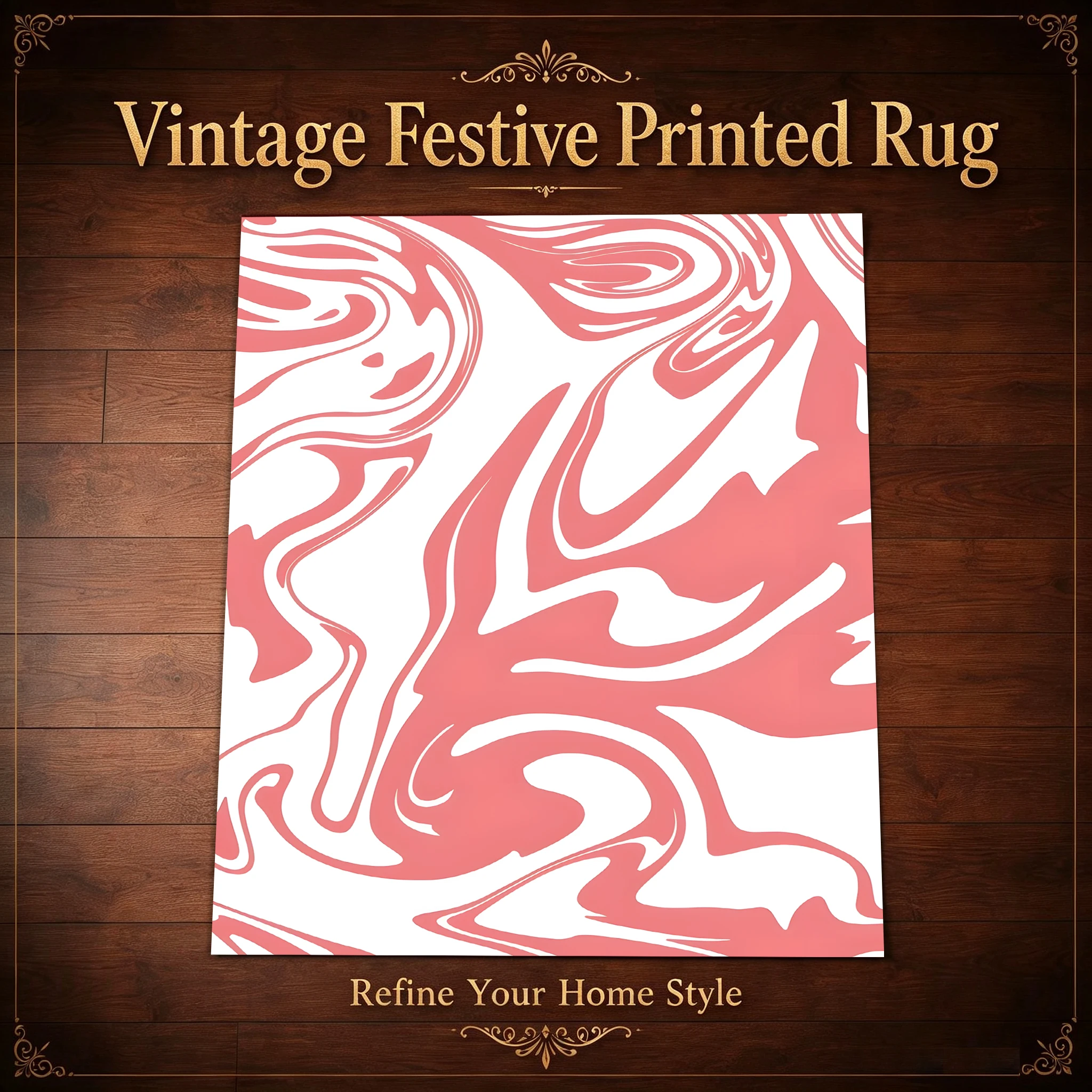 2D Large Carpet Pink and White Fluid Blurred Texture Minimalist Art Style Suitable for Living Room Bedroom Bedside
