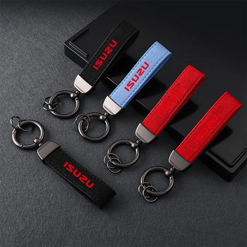 Fashion Suede KeyChain Horseshoe Buckle Key Ring Car Key Rings for Isuzu D-MAX D MAX Dmax I II WFR VAN NFR ATV TROOPER