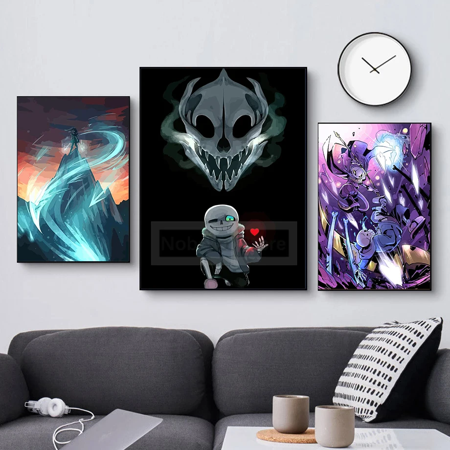 Japanese Video Games Undertale Fantasy Collection Skull Sans Poster and Prints Canvas Painting Wall Art Pictures Home Room Decor