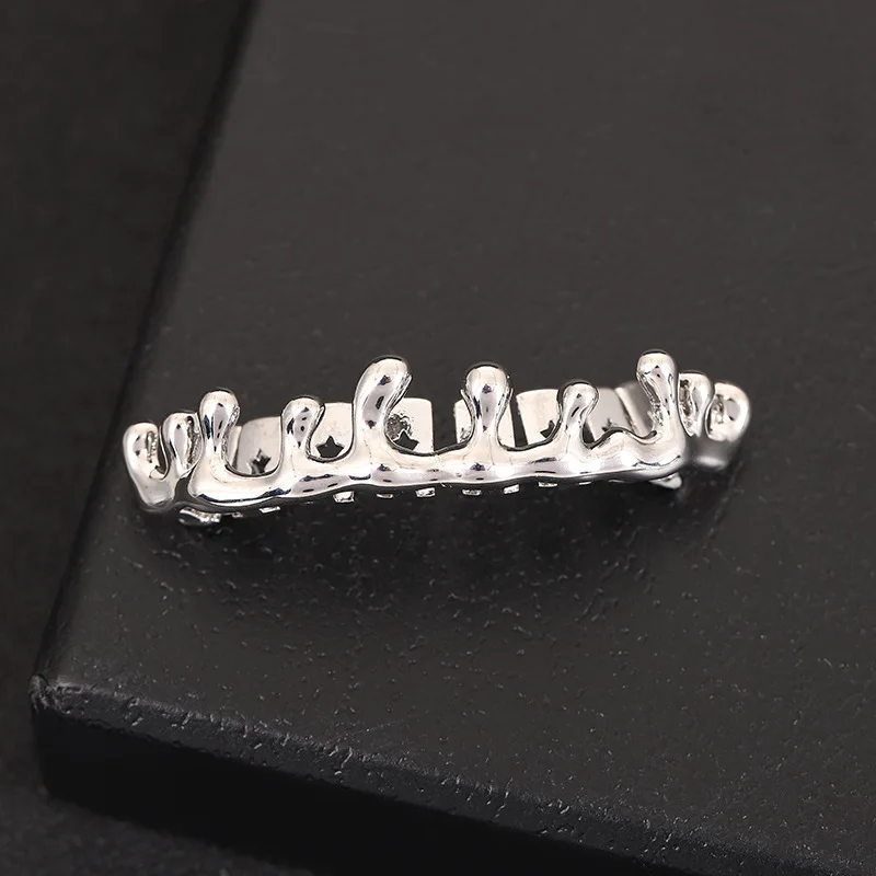 من المألوف والديكور مزدوج الزركون/قطرة الماء أسنان سفلية الهيب هوب الأسنان الديكور حفلة يومية الشارع الأسنان الديكور #4