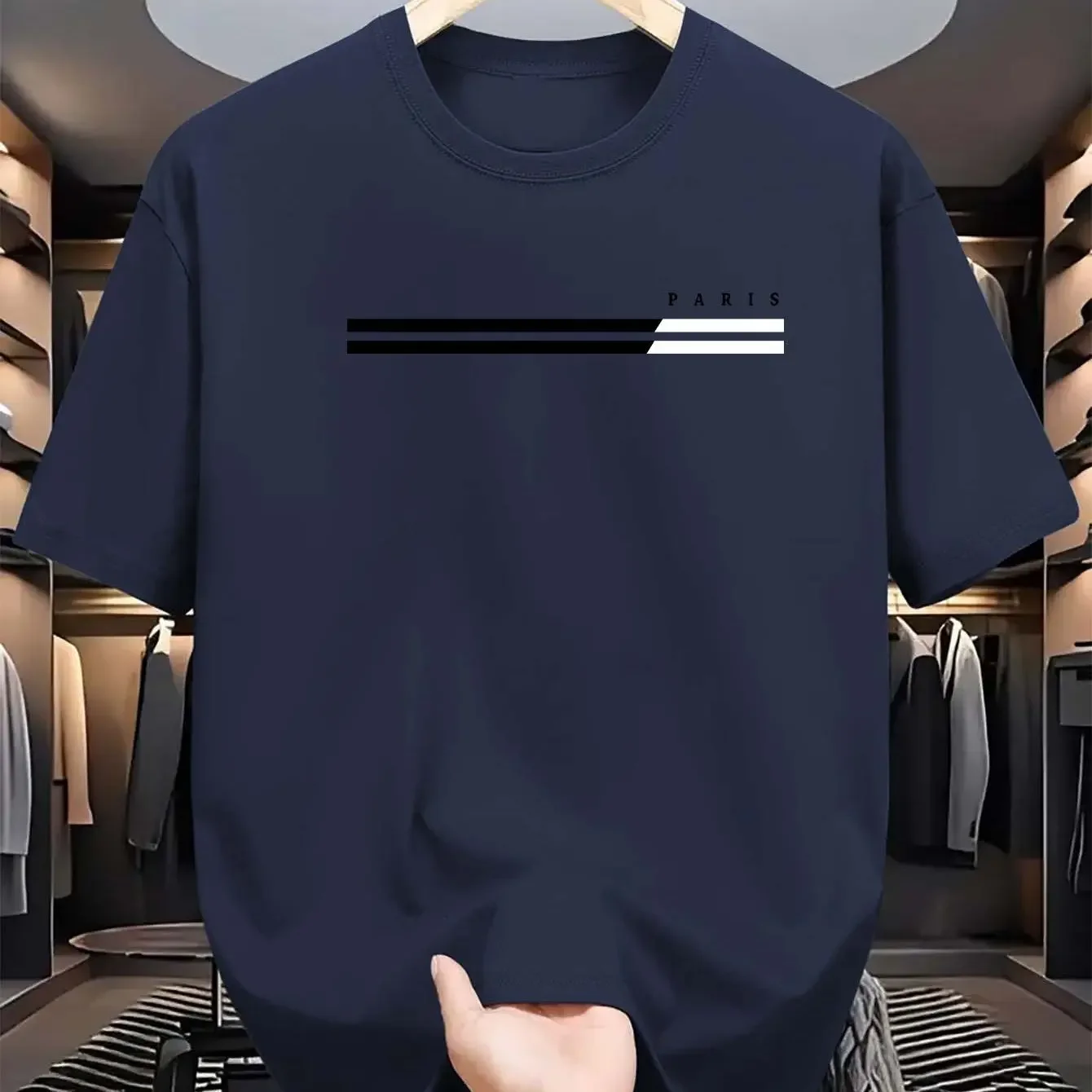 100% Pure Cotton Summer Loose Short-sleeved PARIS Letter Print Casual, Comfortable and High-quality Short-sleeved T-shirt for Me