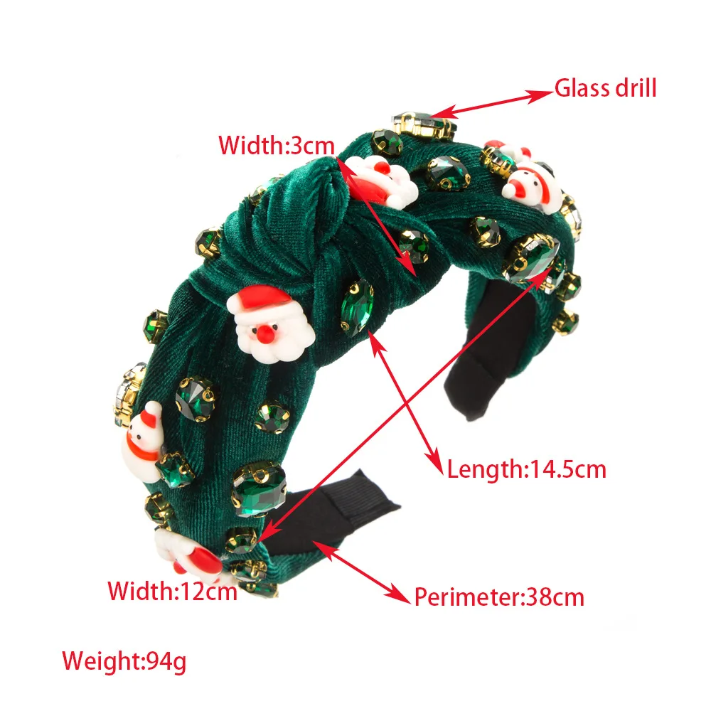 Christmas Headband Beads Pearl Fashion Rhinestone Knot Hairband Party Hair Accessories Hair Band Hoop Women Adult Xmas Toys Gift