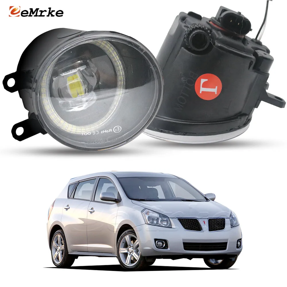 

LED Fog Lights Lens for Pontiac Vibe 2009 2010 2011 (DO NOT Fit Vibe GT) Add Angel Eye DRL Ring Width Indicator Samll Day Light