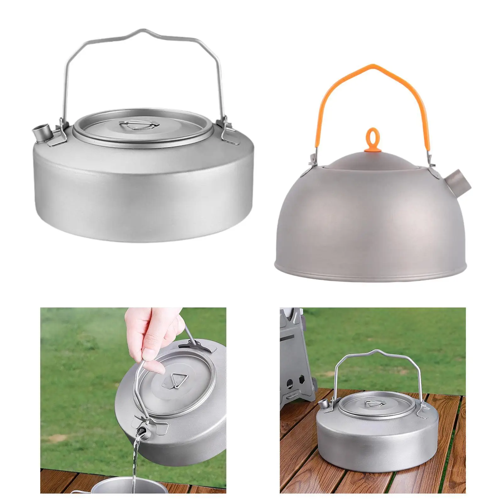 

Camping Kettle Lightweight Titanium Kettle for Fishing Backpacking Traveling