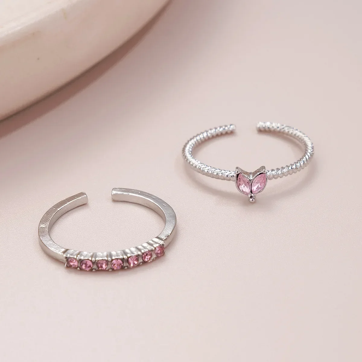 Luxury Zircon Heart Rings for Women Opening Adjustable Weave Rhinestone Ring Engagement Wedding Jewelry Fashion Girlfriend Gifts