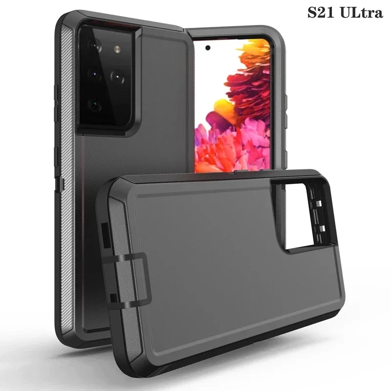 3 IN 1 Heavy Duty Armor Shockproof Dust-Proof Case For Samsung Galaxy S24 S23 S22 S21 S20 Ultra S10 S9 Plus Note 20 10 9 8 Cover