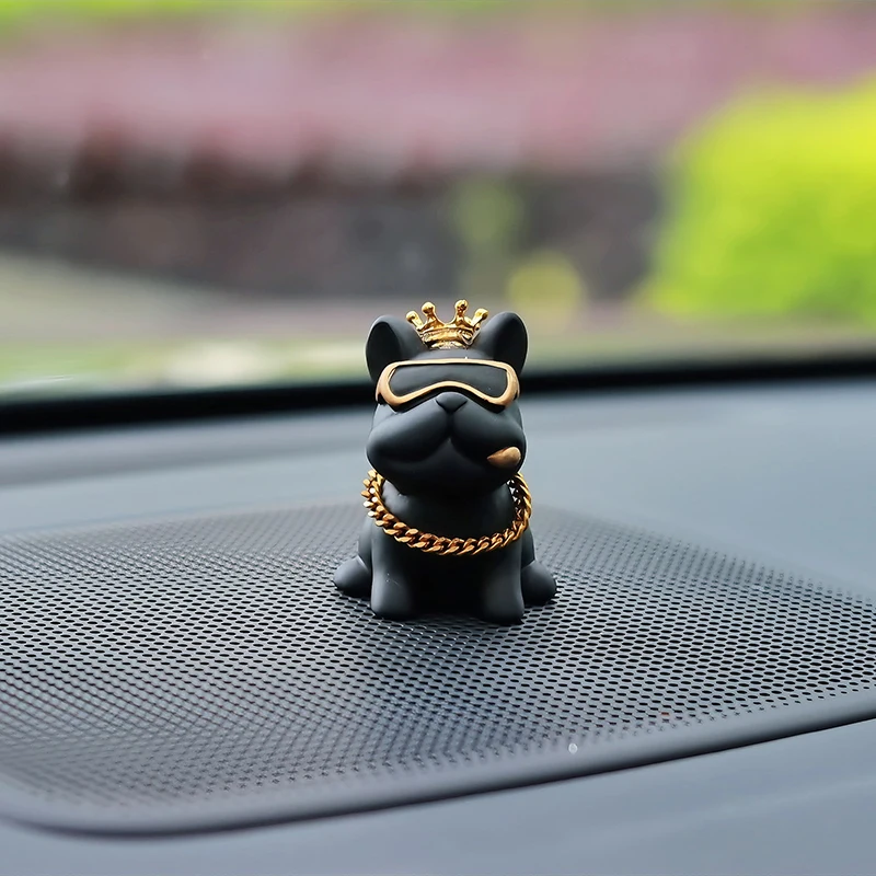 Trendy Resin Bully Dog Car Interior Decoration Ornaments For Auto Center Console Decoration Gadgets Car Interior Accessories