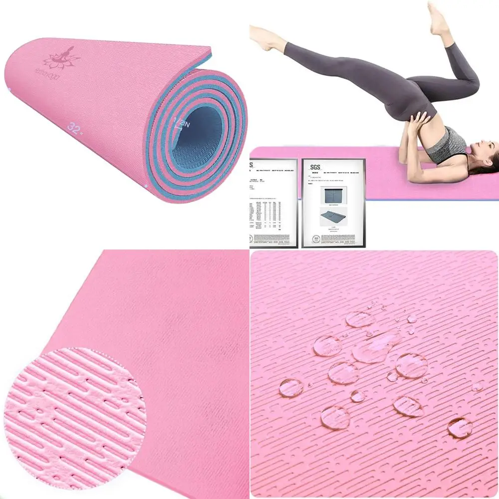 

Eco-Friendly 72x32 Half-Inch Thick TPE Yoga Mat with Anti-Tear Bolster for Home, Gym, and Outdoor Use