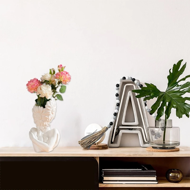 Girl Succulents Planter Molds DIYs Concrete Flowerpot Resin Molds Pen Holder Resin Molds Desk Livingrooms Decoration