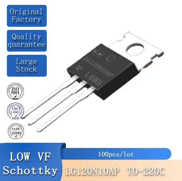 100pcs LG120N10AP Low Voltage TO-220C Lingxun 120A 100V N-Channel Enhancement Mode MOSFET