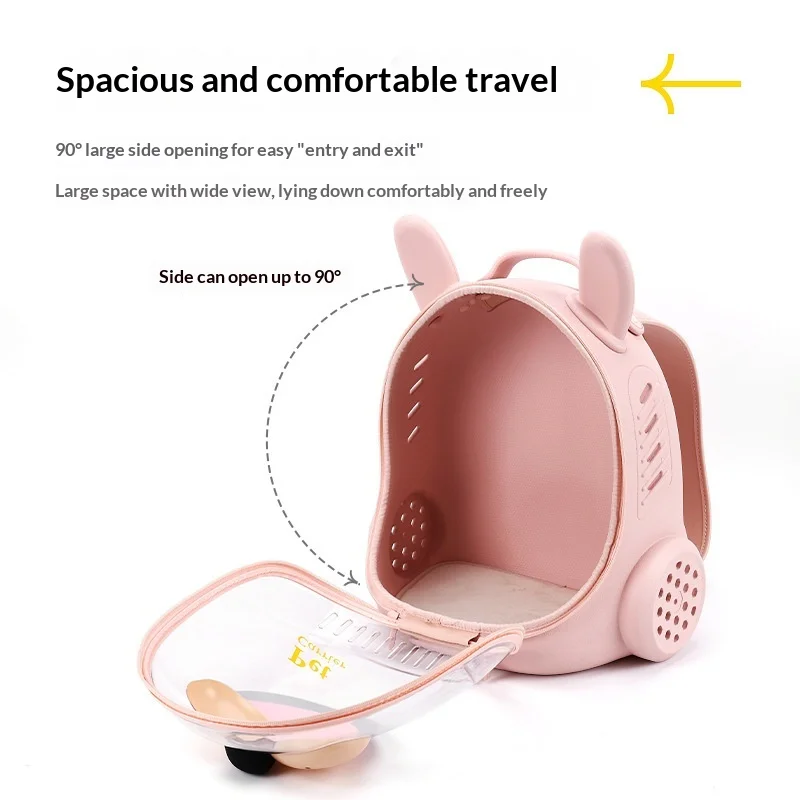 Mochila transportadora transparente para gatos panorámica, ventilada - imagen 3