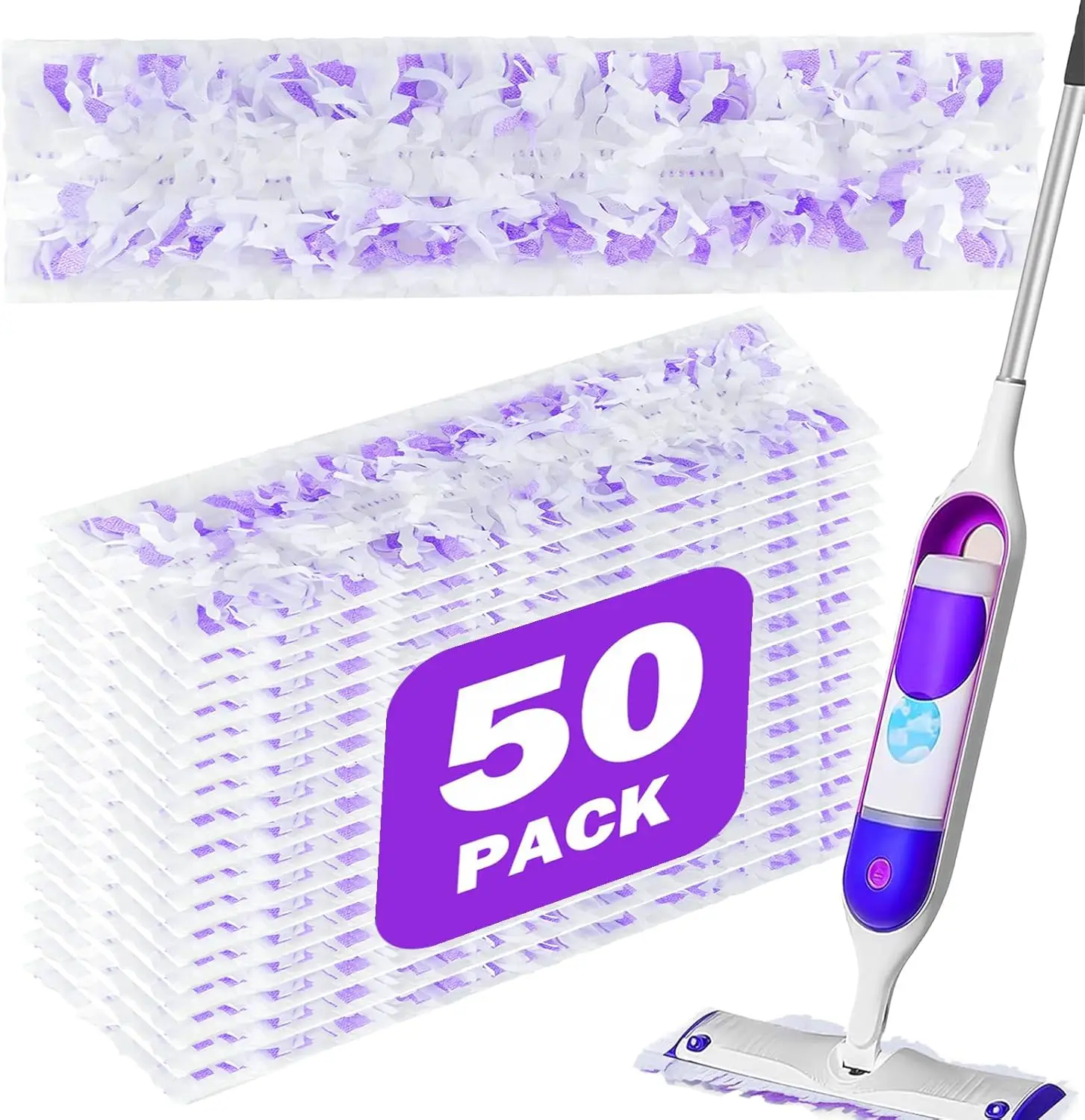 

50 Pack Disposable Power Mop Pad Refills for Power Mop, Compatible with Power Mop Refills, Thickened