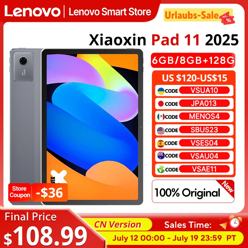 New Original Lenovo Xiaoxin Pad 11 2025 Tablet 11 inch 2.5K  Screen CN Version MediaTek Dimensity 6300 7040mAh Android PC Pad
