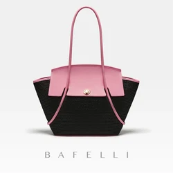 BAFELLI 2025 NEW WOMEN'S CASUAL TOTE BEACH BAG LARGE TRAVEL PURSE LUXURY DESIGNER BRAND GENUINE LEATHER FEMALE BAGS