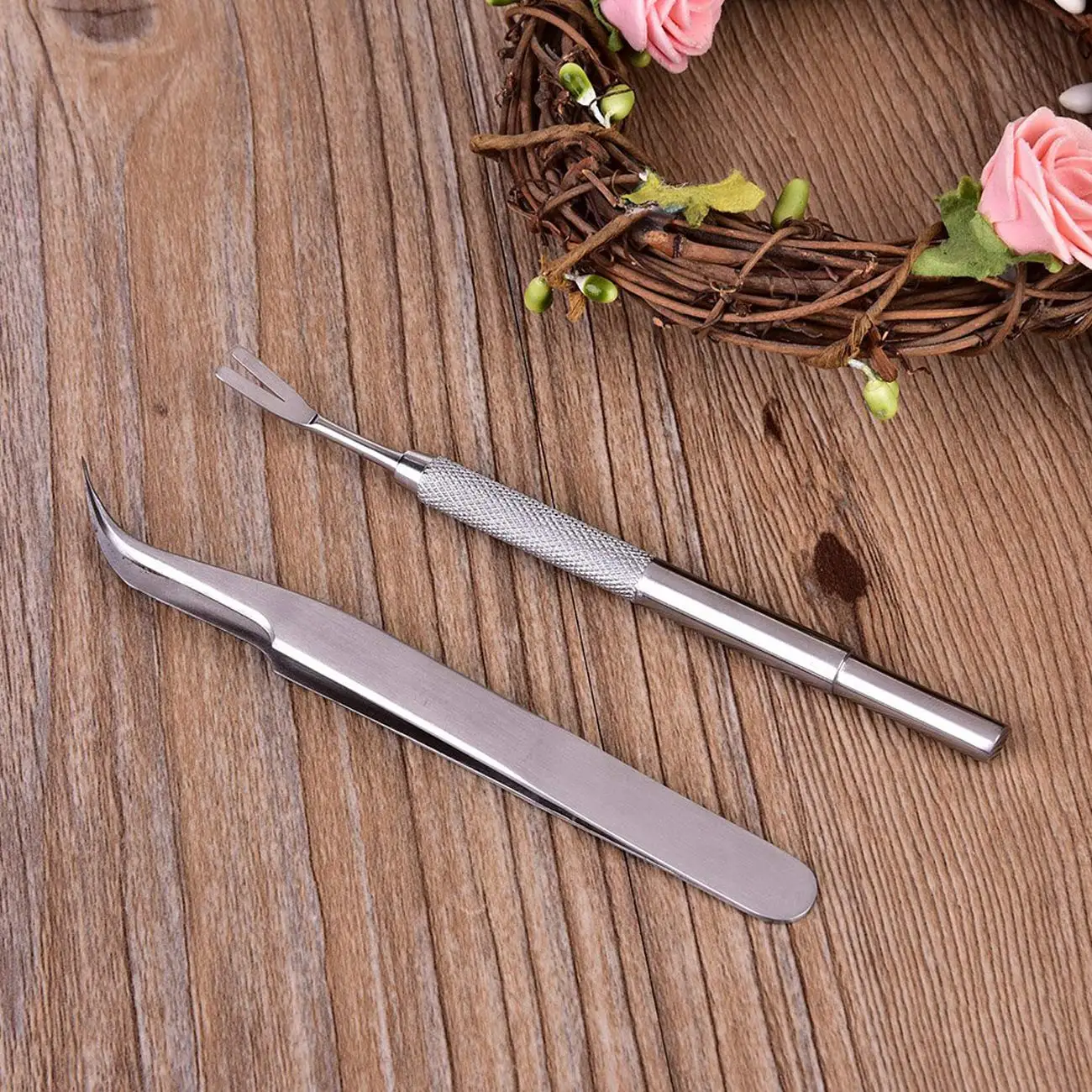 2-in-1 Stainless Steel Tick Tweezers Professional Tick Removal Tool for Safe Removal of Large and Small Ticks From Cats and Dogs