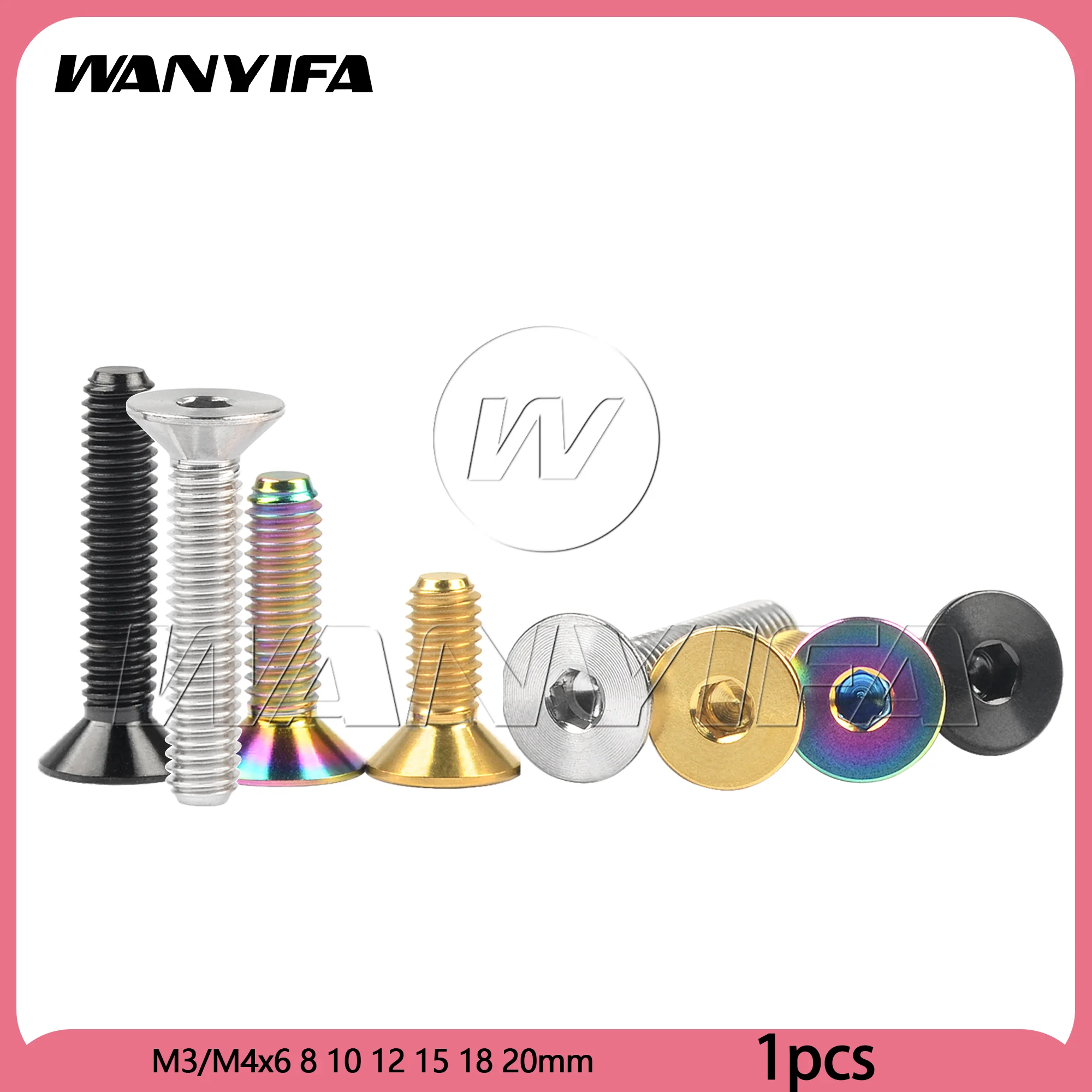 

Wanyifa Titanium Bolt M3/M4x6 8 10 12 15 18 20mm Countersunk Hexagonal Screws Grade 5 Fastener for Motorcycle Bike