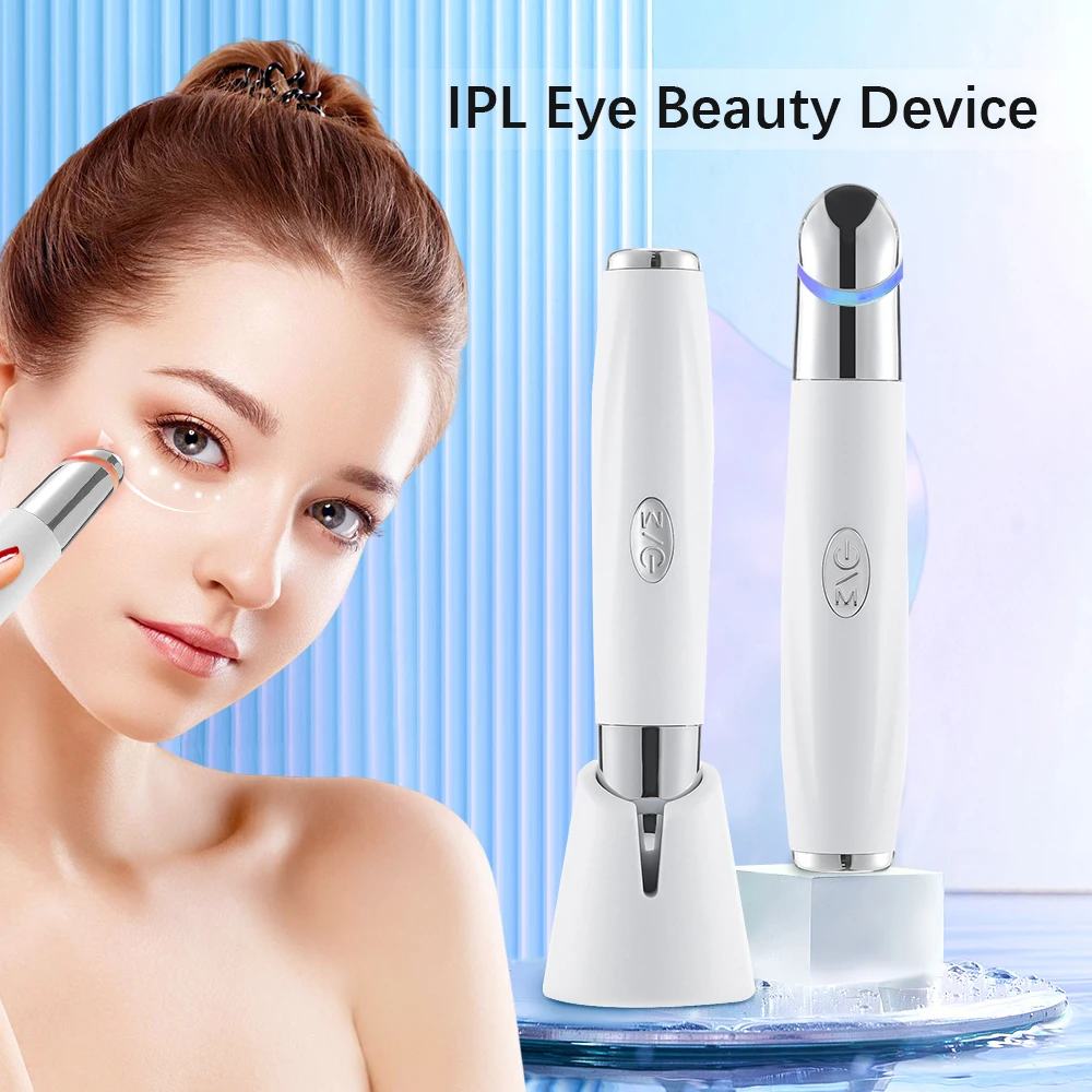 Masajeador ocular IPL, Dispositivo de masaje de belleza ocular, vibración de calentamiento de temperatura constante, Reduce las ojeras, bolsas de ojos, importador de esencia