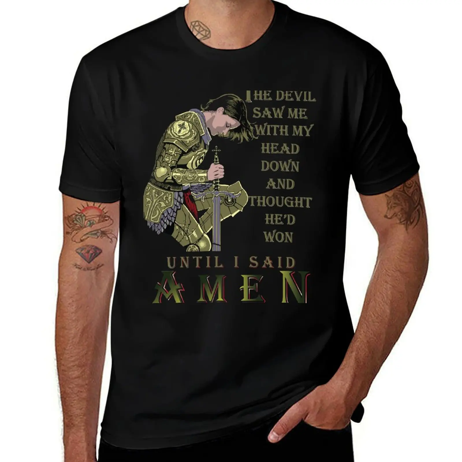 

Female warrior of faith| Christian Quotes| Scripture T-Shirt Stylish Print Short Sleeve Tee