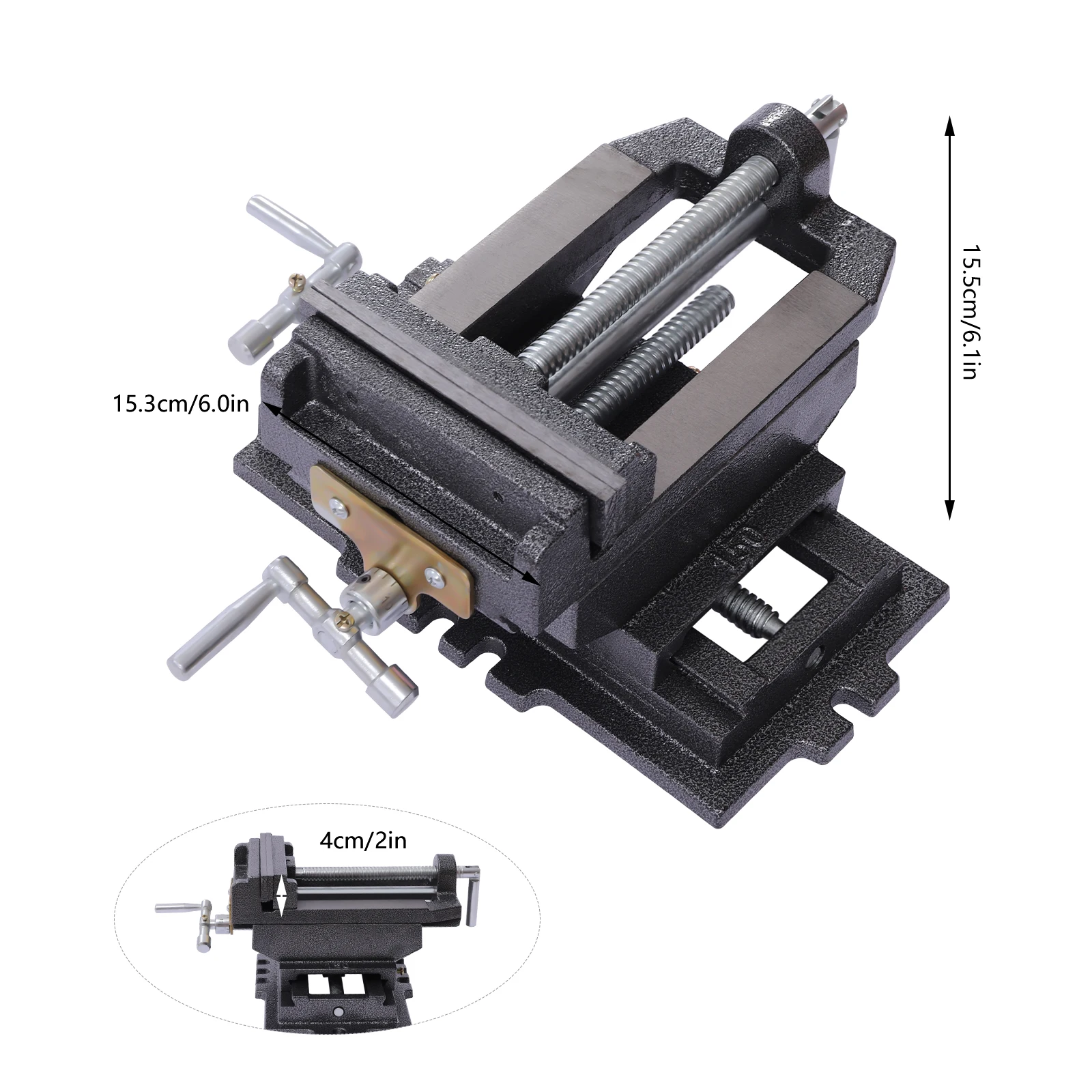 High-Quality Bench Vise with Removable Jaws, Bi-Directional Movement, Strong Steel Clamping, and Easy Installation for Drilling