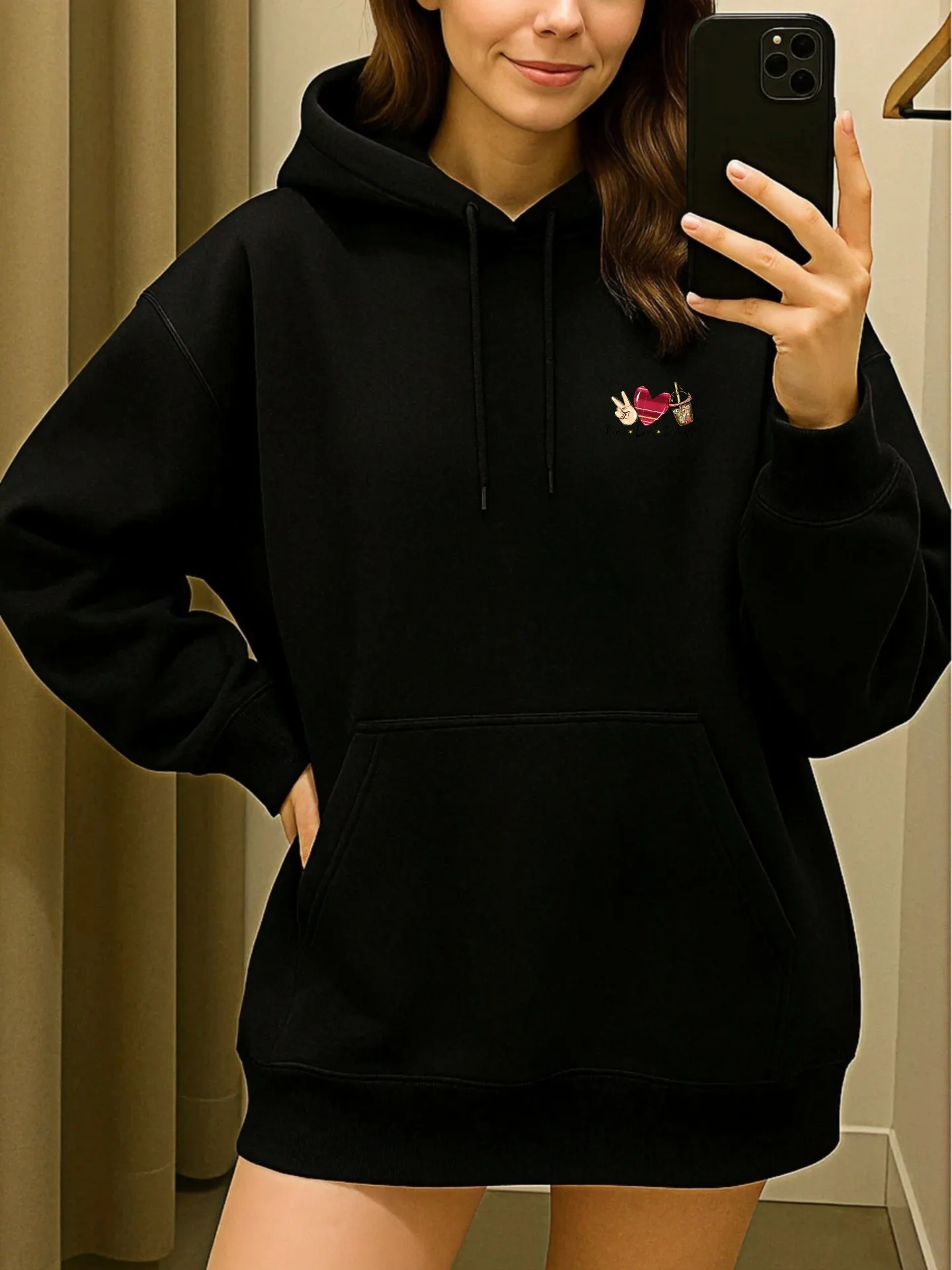 Sudadera con capucha gráfica para mujer, estampado de dibujos animados bonitos, diseño estético, mezcla de algodón, uso diario informal, para adolescentes