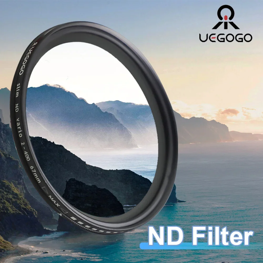 UEGOGO ND2-400 Adjustable Fader Variable ND Filter ND2 to ND400 Camera Lens filtro 37mm 52mm 55mm 58mm 67mm 72mm 77mm 82mm