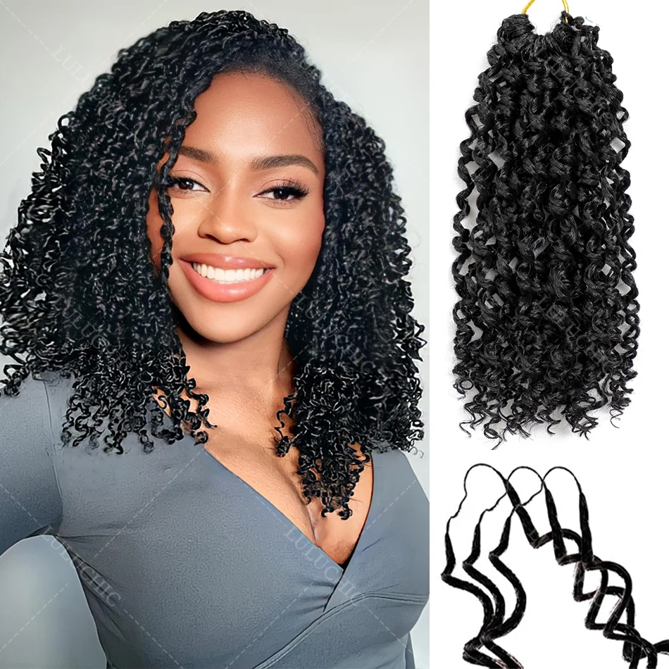 

12A Yanky Twist Crochet Hair Braiding Pre-Separated Invisible 100% Human Hair Small Spirals Curly Crochet Hair for black women