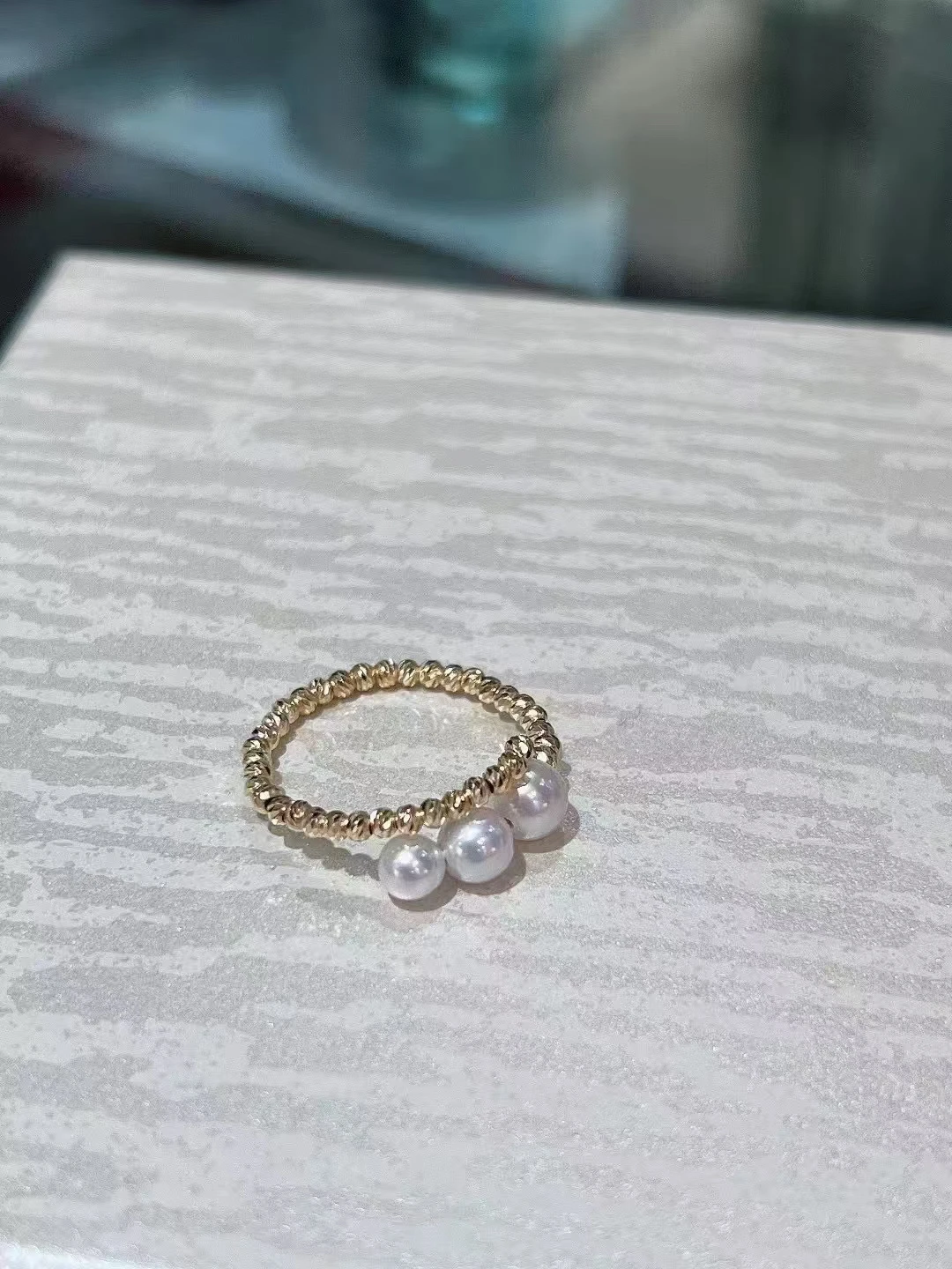 Certificated 925 Silver 4-6mm Natural Akoya Pearl Stretchable Open Ring For Women Elegant Freshwater Pearl Female Fine Jewelry