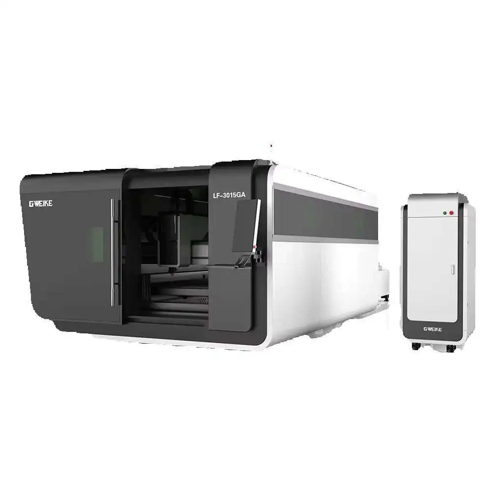 Desain Baru GWEIKE Kecepatan Tinggi Tertutup Sepenuhnya 6015 6000X1500mm CNC Laser Pemotongan Logam Hine